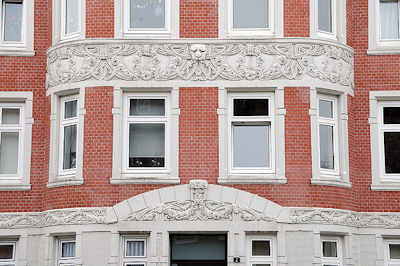 3796 Jugendstil Architektur - Fassadendekor, Jugendstildekor - Wohnhaus Pagenfelder Strasse.